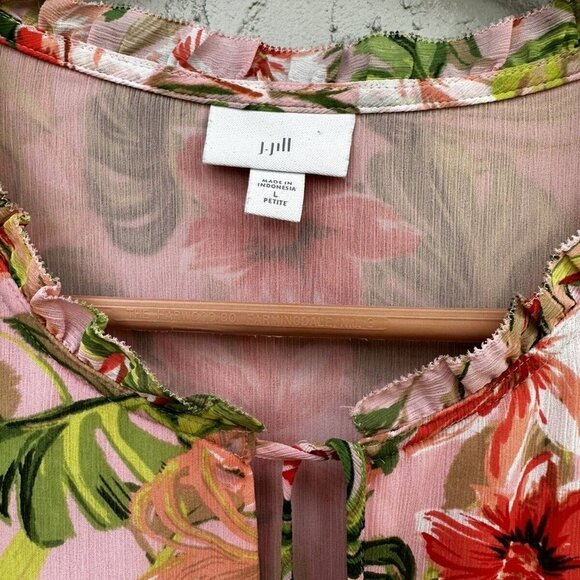 J. Jill Women's  3/4 Sleeve Seashell Paradise Found‎ Tunic Blouse SZ LP - Picture 7 of 11